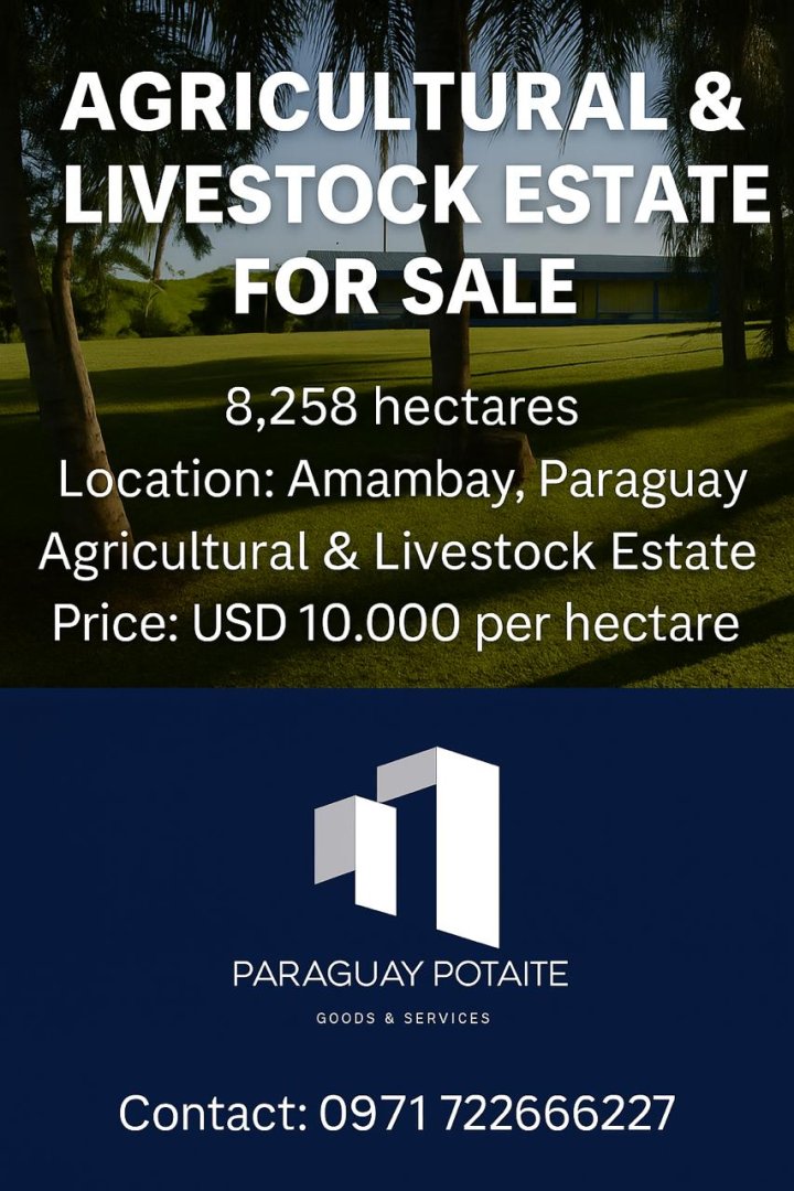 🐂 Agricultural & Livestock Estate for Sale – Amambay, Paraguay